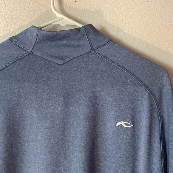 KJUS Mid-Zip Front Stylish Golf Shirt Men’s 52 L Powder Blue Long Sleeve - Picture 8 of 12